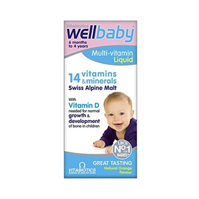 【英国直邮】Vitabiotics维百利 Wellbaby 婴幼儿14种综合维生素 150ML 5瓶