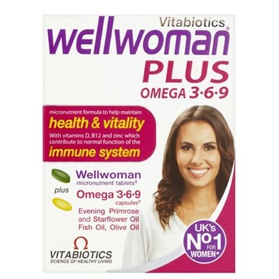 【英国直邮】Vitabiotics维百利 Wellwoman Plus 女性复合维生素+鱼油 Omega 369 (56粒装)3盒